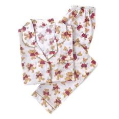 Jual Piyama Mewah Cream Teddy Bear Cotton Baju Tidur Wanita Cewek PK64 Murah