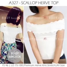 JUAL RUGI!! SALE PROMO Scallop Herve WOMEN TOP IMPORT BANGKOK HIGH QUALITY HERVE RAJUT KNIT EMBOSSED