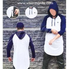 Jubah Arab Kurta Hoodie Model Kaos Raglan Navy