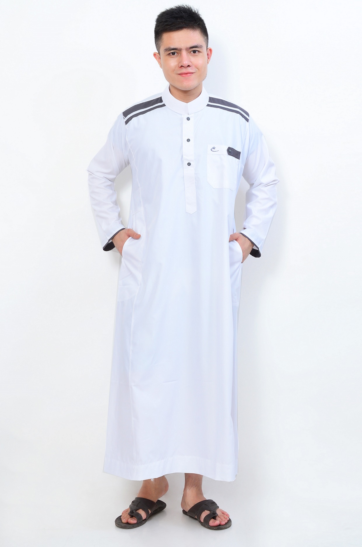 Jubah muslim Gamis Cordova AL-ISRA (Putih)