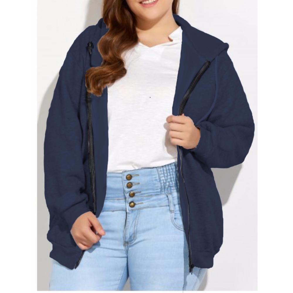 Okechuku JULY Jaket Hoodie BIG SIZE Wanita / Jaket Jumbo Size (Navy)