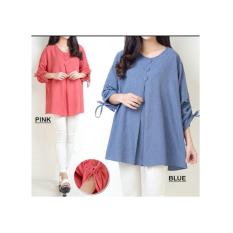 Jumbo Serut Denim/atasan jumbo wanita/baju bigsize murah/baju muslim