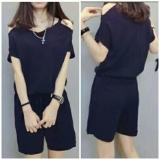 LFS Jumpsuit Pendek Wanita / Baju Kodok Terusan / Setelan Wanita / Jamsuit Overall Kasual santai (msuitju) NR D30 - Navy / Jamsut / Jumsuit D3C