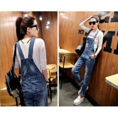 Jumpsuit Jeans Cewek Korea TM NEW Wearpack Celana Kodok Terbaru dan Kekinian