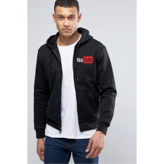 Just Cloth Jaket Zipper Hoodie Social Media Youtube - Hitam