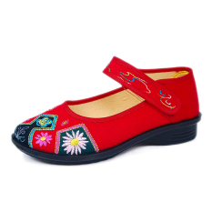 Juta Dan Beijing Oldish Tai Sepatu Hak Perempuan Sepatu Kain (H-05 Merah)