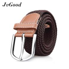Jvgood Elastis Kain Tenun Stretch Braided Sabuk With Paduan Buckle For Pria Wanita Dress Boy Girl Kids