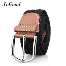 JvGood Ikat Pinggang Pria Braided Stretch sabuk kanvas Kain anyaman elastis kasual sabuk untuk pria dan wanita