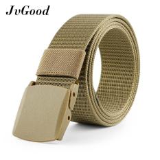 JvGood Ikat Pinggang Pria Sabuk Men's Canvas Ikat Pinggang Metal Buckle Solid Belt