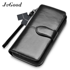 JvGood Dompet Wanita Dollar Price Lady Pesta PU Kulit Dompet Perempuan Wax Oil Kulit Dompet Ritsleting Panjang Bills Cion dompet