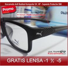 Kacamata Korea + Lensa Minus Anti Radiasi Komputer Uv, Hp Frame Baca, Vintage Branded, Retro, Kotak, Bulat
