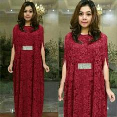 Kaftan Lulu Marun Gamis Pakaian Wanita Baju Cwe Dres Pesta Modis
