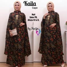 Kaila gamis cape batik kain katun print