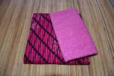 Kain Batik Cotton Print Warna Pink Dan Kain Embos (Sepaket)