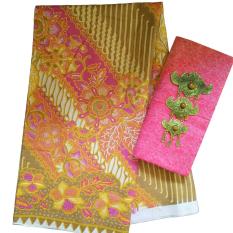 Kain Batik halus dan Kain Embos (Satu Set), Bahan Batik untuk Kemeja, Blus, Kebaya dsb. (KBKE001-01A) Batik Alhadi