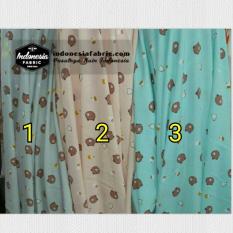 Kain Gamis Kain Wolfis Woolpeach motif Line Series Brown - Prima Mart