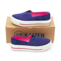KAIZEN Sepatu Slip On Kanvas Sneakers Wedges Wanita LSC 123-2ND - Biru Size 36-40 Hak 3 cm