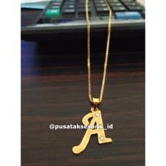 Kalung Nama Grafir Lapis Emas, kalung cewek, kalung titanium, kalung korea (Bebas Ukir sesuai namamu)