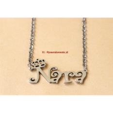 Kalung Nama Grafir Lapis Emas, kalung huruf, kalung micky mouse, kalung titanium (Bebas Ukir sesuai namamu)