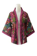 Kampung Souvenir - Cardigan Kimono Songket - Magenta