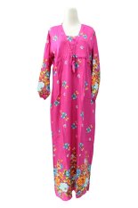 Kampung Souvenir - Gamis Bali V Neck Flowers - Pink Fanta