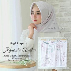 Kananta Hijab Motif / Hijab Segi Empat / Hijab Motif / Jilbab Segi Empat / Kerudung Segi Empat / Hijab Motif Abstrak Warna / Kain Velvet Premium / Maxmara Halus tebal tidak nerawang Square Amelia