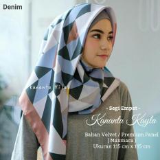 Kananta Hijab Motif / Hijab Segi Empat / Hijab Motif / Jilbab Segi Empat / Kerudung Segi Empat / Hijab Motif Abstrak Warna / Kain Velvet Premium / Maxmara Halus tebal tidak nerawang Square Kayla