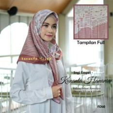 Kananta Hijab Segi Empat Motif / Jilbab Segi Empat Motif / Kerudung Segi Empat Motif / Square K-Kubika Panel / Bahan Kain Velvet Premium