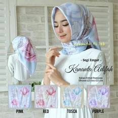 Kananta Hijab Segi Empat Motif / Jilbab Segi Empat Motif / Kerudung Segi Empat Motif / Square K-Rosalia / Bahan Kain Velvet Panel Premium