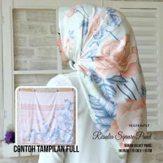 Kananta Hijab Segi Empat Motif / Jilbab Segi Empat Motif / Kerudung Segi Empat Motif / Square K-Rosalia / Bahan Kain Velvet Panel Premium
