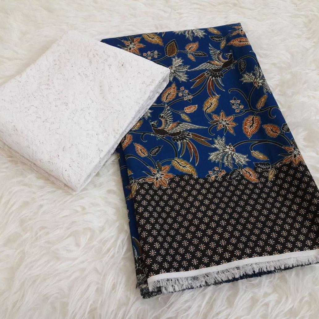 kanaya - setelan kain satin batik avantika uk. 2 mtr dan brokat lembaran uk. 1.5 mtr kebaya bali murah bahan kebaya pesta kebaya wisuda kebaya kutubaru 