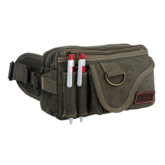 Kasual Kanvas Banyak Lapis Kapasitas Besar Kantongan Tas Pinggang (Hijau Tentara Warna (Dimasukkan Pulpen Model))