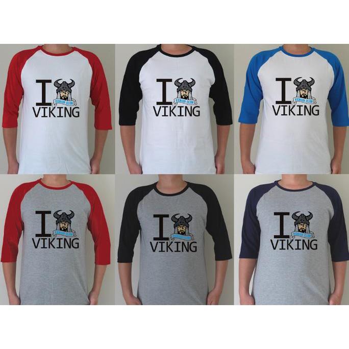 Kaos 3/4 / Kaos Pria / Kaos Wanita / Kaos Distro Raglan Persib Viking - Kaosdistro