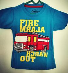 Kaos Anak Branded Murah OSHKOSH Fire Alarm - Biru