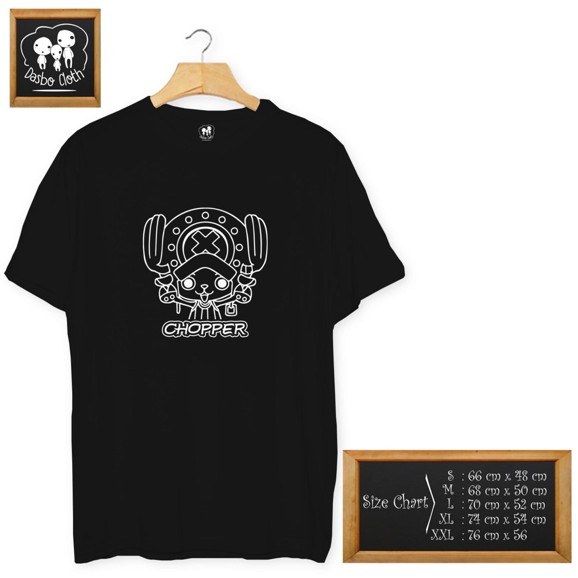 Kaos anime one piece chopper cotton combed 30 s hitam 