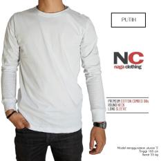 Kaos Baju Polos Lengan Panjang Putih Premium Real Cotton 100% - Dc3363