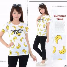 kaos banana summer putih