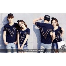Kaos Couple Keren - Baju Couple Termurah - Kaos Couple Victor Hitam