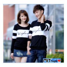 Kaos couple lengan panjang wisdom hitam putih - baju pasangan