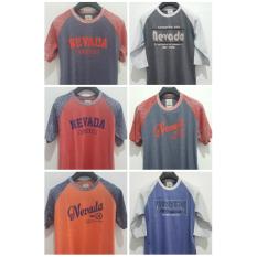 kaos (isi 6) T shirt Nevada raglan katun lengan pendek