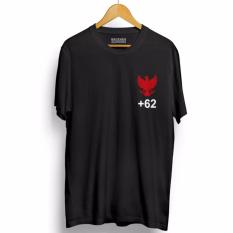 Kaos Distro +62 Indonesia T-Shirt - Red Black Premium
