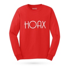 Kaos Distro HOAX T-Shirt Lengan Panjang - Merah