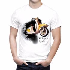 Kaos Distro kaos 3d kaos pria kaos motor Vespa - Putih