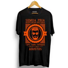 Kaos Distro Pria Terbaik Lahir Agustus Orange Premium