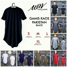 Kaos Gamis Pakistan Lengan Pendek - Baju Muslim Pria - Baju Koko Pria - Gamis Pria - Baju Muslim Syari