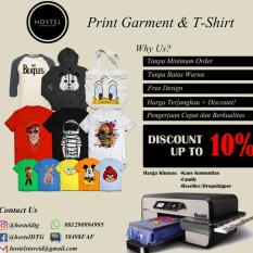 Kaos Gildan Custom Sablon DTG A4 Satuan Desain Bebas Kaos Terang