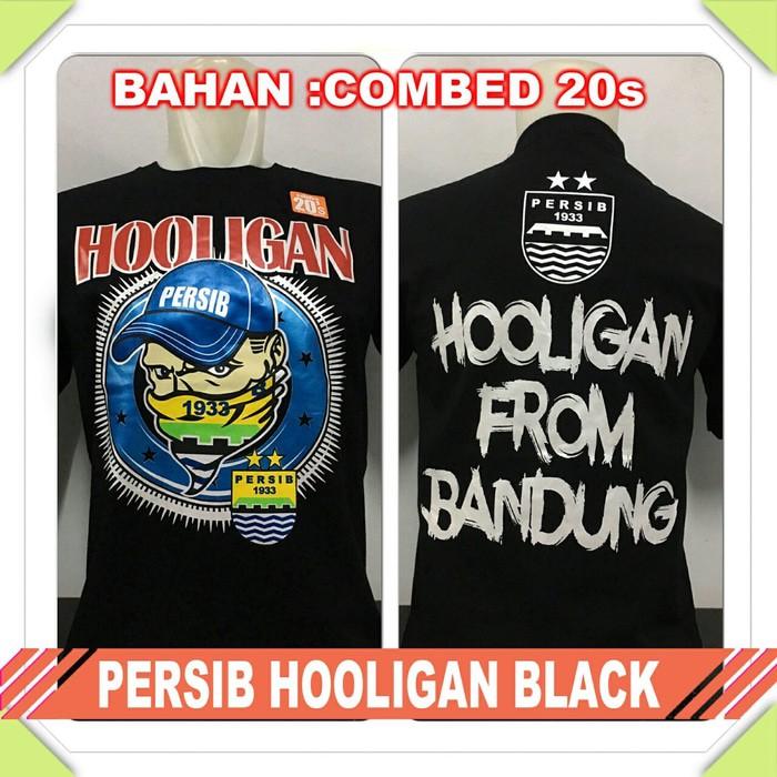 Kaos Hooligan Persib Bandung Viking Combed Hitam Baju Distro T Shirt - C33E9C