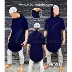 Kaos Kupluk Hoodie Tshirt Gamis Pakistan Gaya Pria Masa Kini Navy