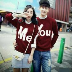 Kaos Lengan Panjang Couple Pria Wanita Merah Hati