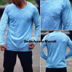 KAOS LENGAN PANJANG SOFT REAKTIF / TUTON POLOS KATUN COMBED 30S WARNA TURKISH MISTY